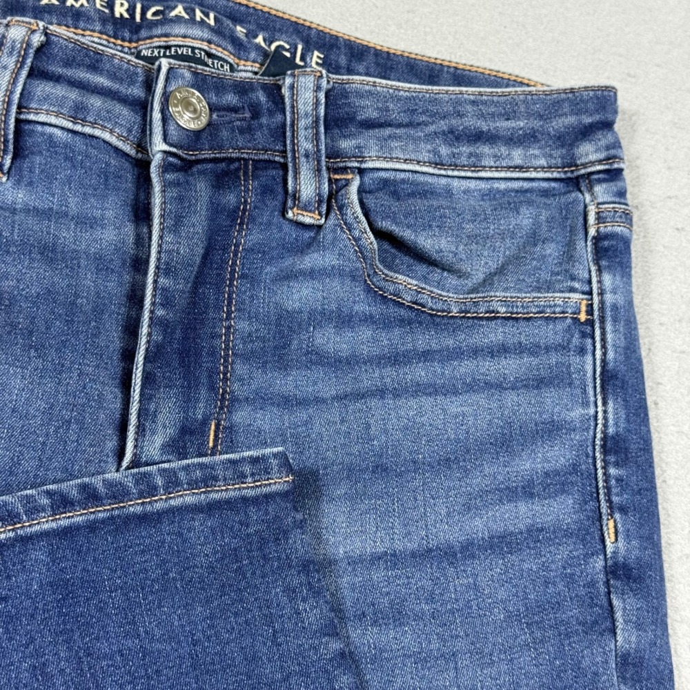 American Eagle Next Level Stretch Skinny Jeans Blue Medium Wash Womens 6